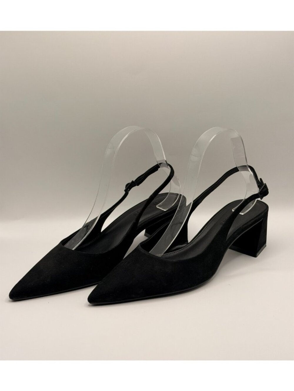 Steve Madden Women Robyn Black Suede Pointed Toe Slingback Pump Sz 8.5